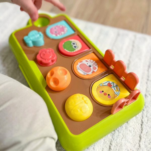 WOOPIE BABY edukacinis iššokantis gyvūnas Happy Farm POP-UP žaislas WOOPIE BABY edukacinis iššokantis gyvūnas Happy Farm POP-UP žaislas