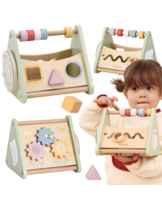 VIGA Activity Triangle – 5-in-1 Wooden Educational Toy