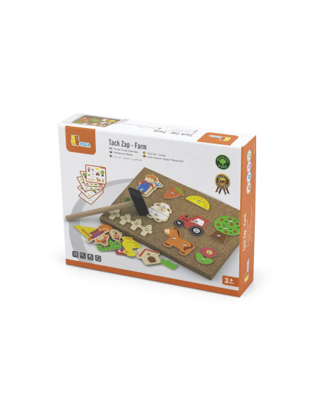 VIGA Wooden Farm Nail Art Montessori Cork Board