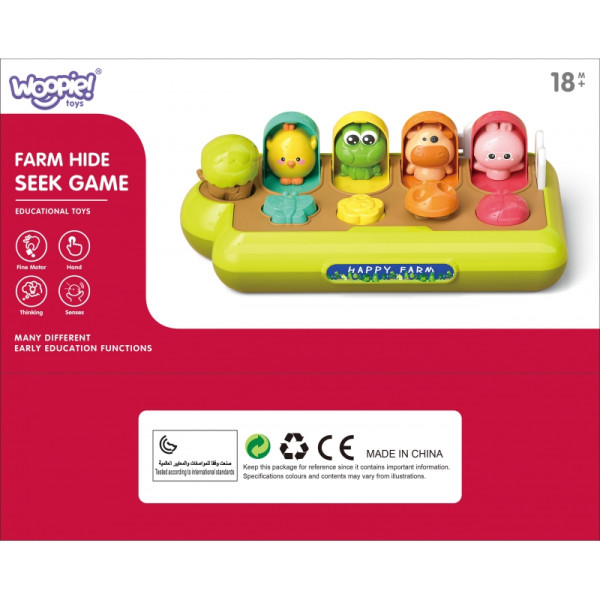 WOOPIE BABY edukacinis iššokantis gyvūnas Happy Farm POP-UP žaislas WOOPIE BABY edukacinis iššokantis gyvūnas Happy Farm POP-UP žaislas