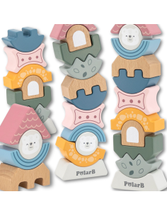 VIGA PolarB Wooden Balancing Tower Puzzle