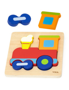 VIGA Wooden Montessori Educational Puzzle Train