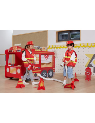 VIGA Large Wooden Fire Truck Montessori Playground