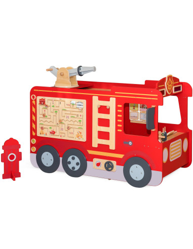 VIGA Large Wooden Fire Truck Montessori Playground