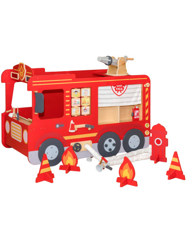 VIGA Large Wooden Fire Truck Montessori Playground