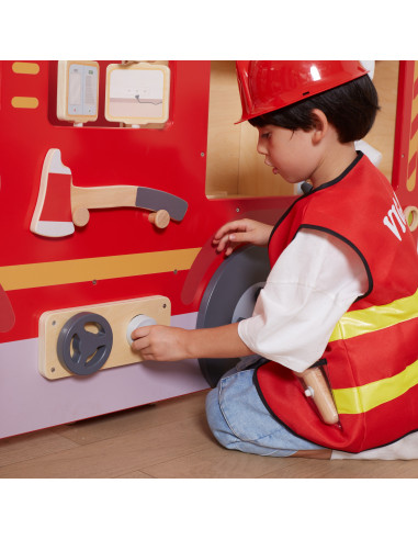 VIGA Large Wooden Fire Truck Montessori Playground