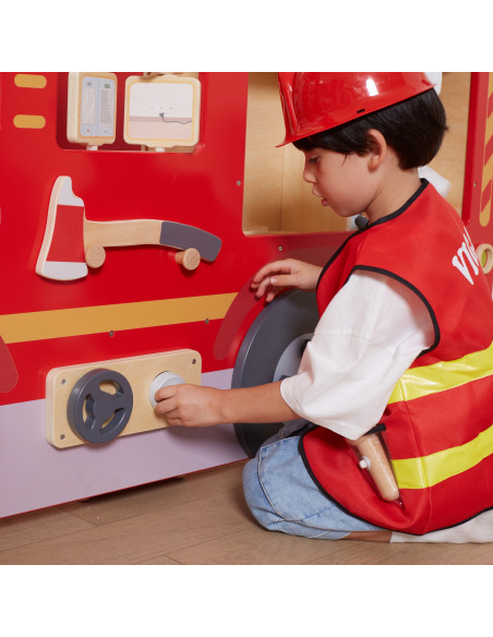 VIGA Large Wooden Fire Truck Montessori Playground
