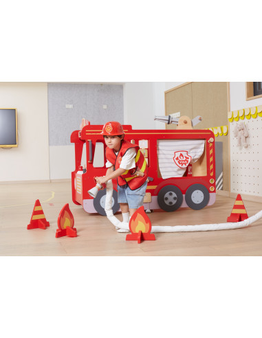 VIGA Large Wooden Fire Truck Montessori Playground