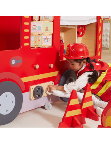 VIGA Large Wooden Fire Truck Montessori Playground