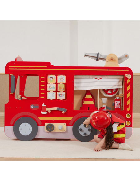 VIGA Large Wooden Fire Truck Montessori Playground