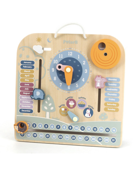 VIGA PolarB Wooden Montessori Calendar and Clock