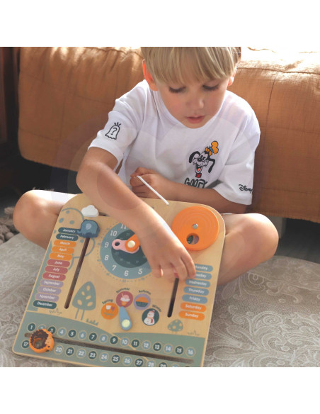 VIGA PolarB Wooden Montessori Calendar and Clock
