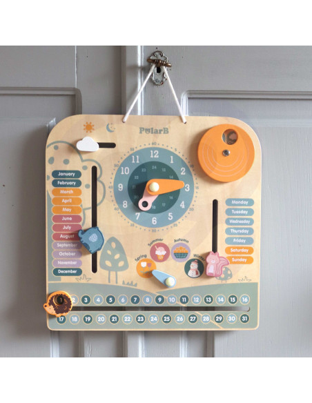 VIGA PolarB Wooden Montessori Calendar and Clock