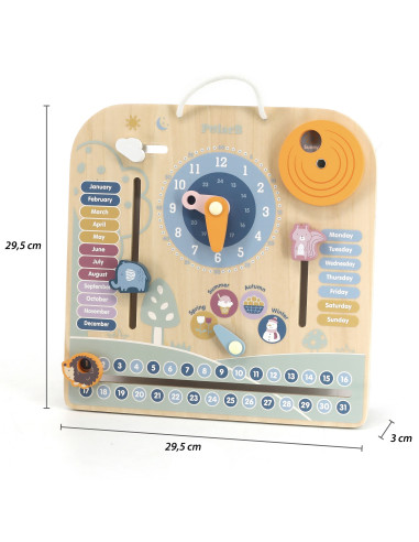 VIGA PolarB Wooden Montessori Calendar and Clock