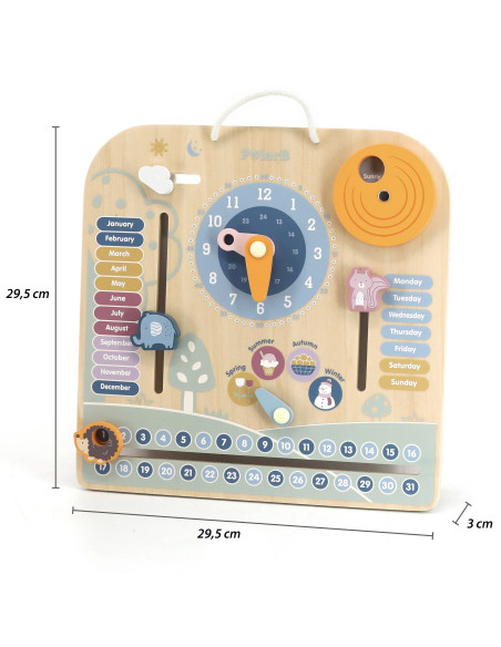 VIGA PolarB Wooden Montessori Calendar and Clock