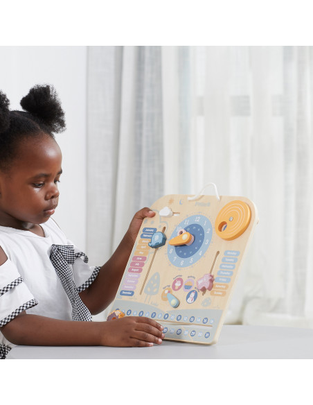 VIGA PolarB Wooden Montessori Calendar and Clock