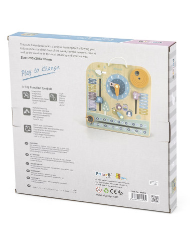 VIGA PolarB medinis Montessori kalendorius ir laikrodis