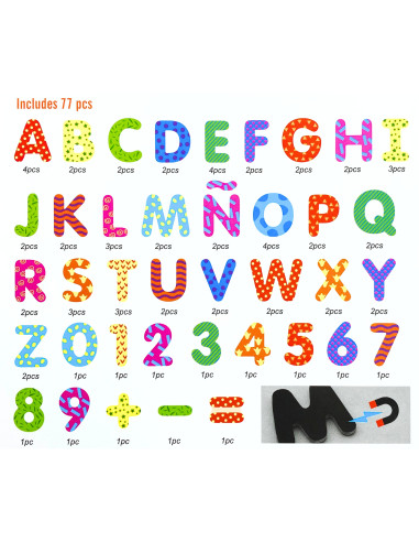 VIGA Wooden Magnetic Set Letters and Numbers