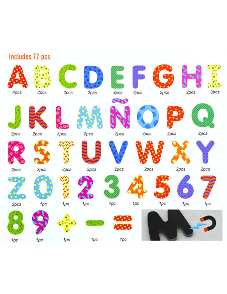 VIGA Wooden Magnetic Set Letters and Numbers