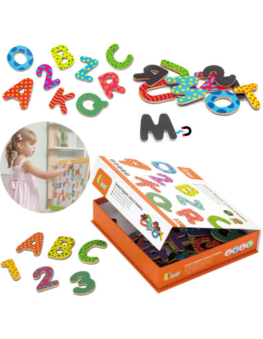 VIGA Wooden Magnetic Set Letters and Numbers