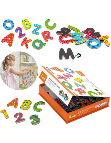 VIGA Wooden Magnetic Set Letters and Numbers