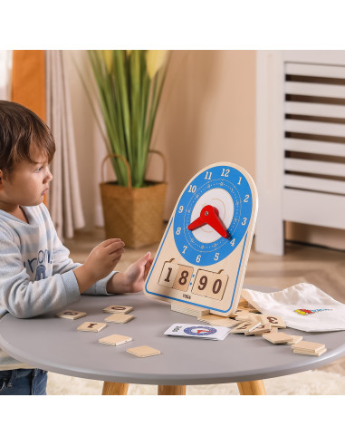 VIGA medinis laikrodis mokymosi laiko laikrodis Montessori