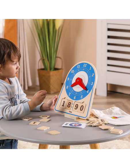 VIGA medinis laikrodis mokymosi laiko laikrodis Montessori