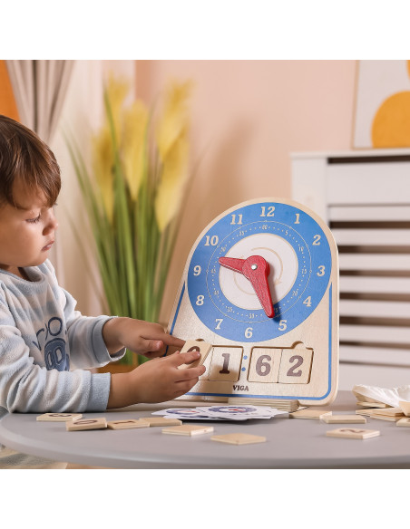 VIGA medinis laikrodis mokymosi laiko laikrodis Montessori