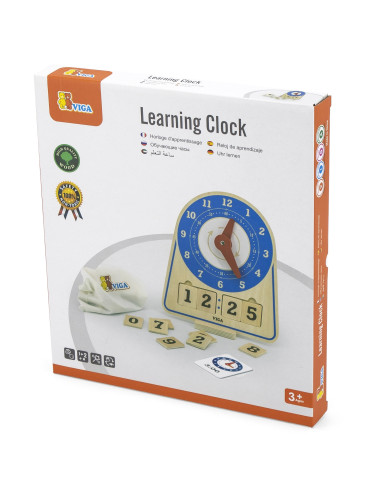 VIGA Wooden Clock Learning Time Clock Montessori