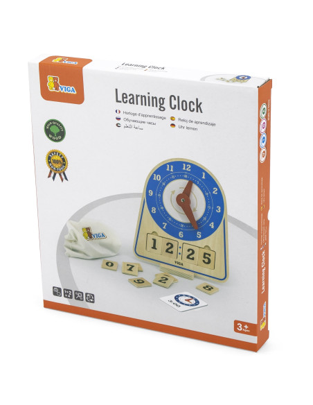 VIGA Wooden Clock Learning Time Clock Montessori