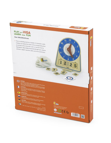 VIGA Wooden Clock Learning Time Clock Montessori