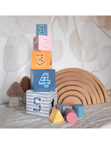 VIGA PolarB Pyramid Educational Puzzle Cube Sorter Blocks