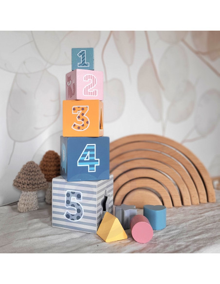 VIGA PolarB Pyramid Educational Puzzle Cube Sorter Blocks