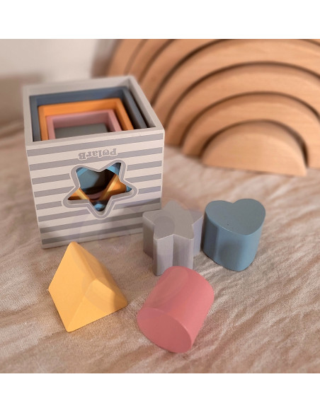 VIGA PolarB Pyramid Educational Puzzle Cube Sorter Blocks