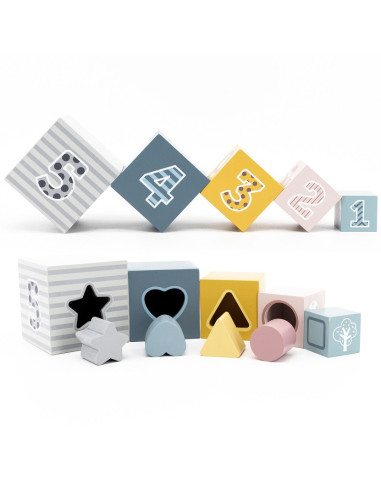 VIGA PolarB Pyramid Educational Puzzle Cube Sorter Blocks