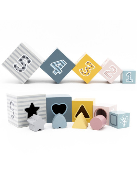 VIGA PolarB Pyramid Educational Puzzle Cube Sorter Blocks