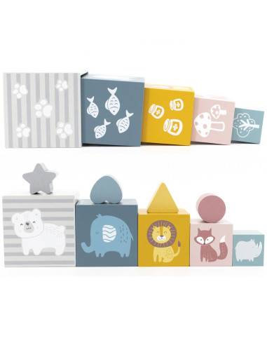 VIGA PolarB Pyramid Educational Puzzle Cube Sorter Blocks