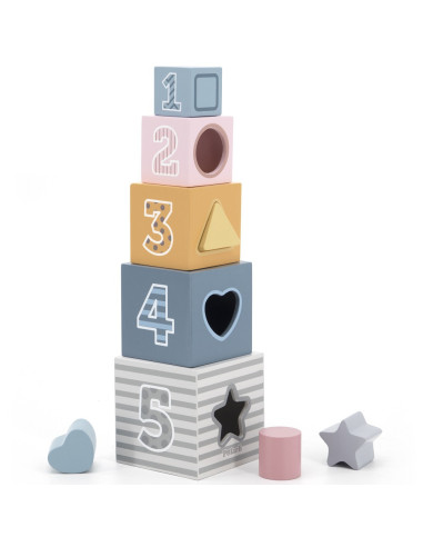 VIGA PolarB Pyramid Educational Puzzle Cube Sorter Blocks