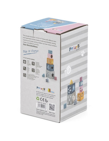 VIGA PolarB Pyramid Educational Puzzle Cube Sorter Blocks