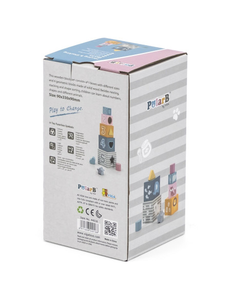 VIGA PolarB Pyramid Educational Puzzle Cube Sorter Blocks