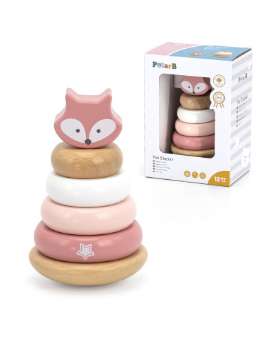 VIGA PolarB Wooden Educational Pyramid - Fox