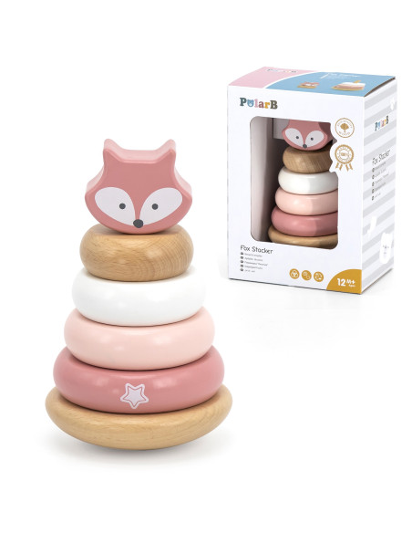 VIGA PolarB Wooden Educational Pyramid - Fox