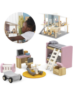 VIGA PolarB Dollhouse Furniture Set for Children's Room