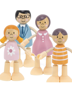 VIGA PolarB Wooden Dolls Family Doll Set Figures