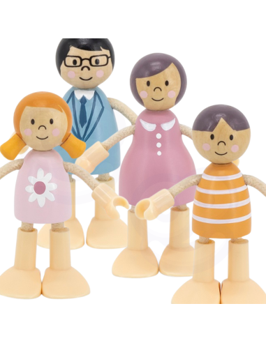 VIGA PolarB Wooden Dolls Family Doll Set Figures
