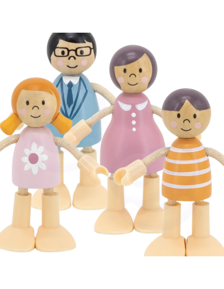 VIGA PolarB Wooden Dolls Family Doll Set Figures