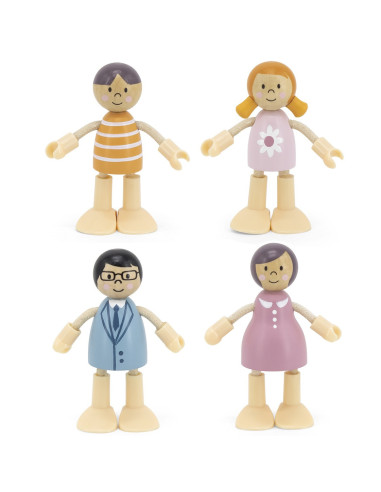 VIGA PolarB Wooden Dolls Family Doll Set Figures
