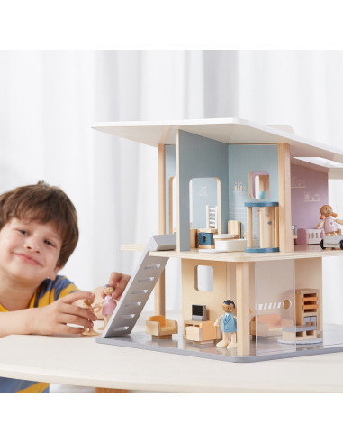 VIGA PolarB Wooden Dolls Family Doll Set Figures