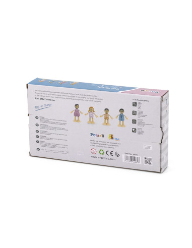 VIGA PolarB Wooden Dolls Family Doll Set Figures