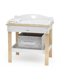 VIGA Wooden Changing Table 2 in 1 Bathtub for Dolls 2